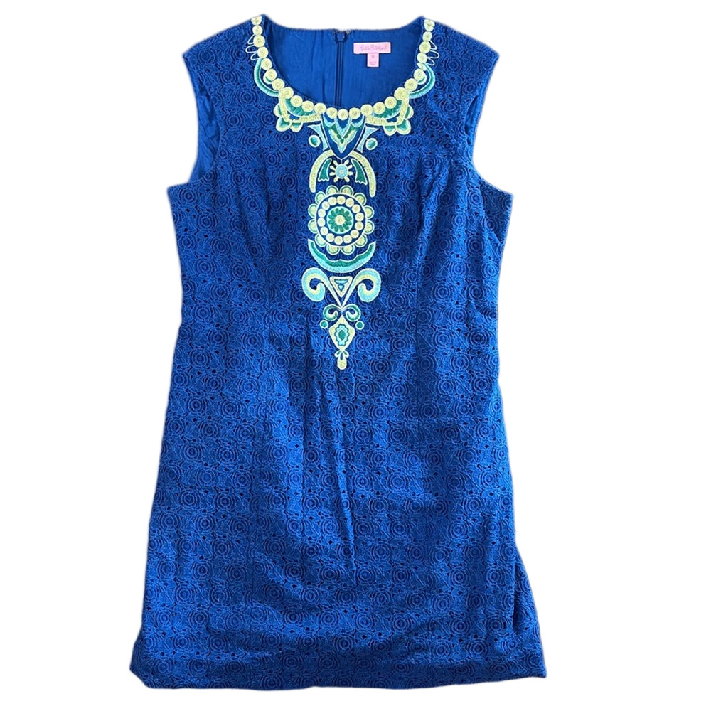 Lilly Pulitzer Blue Lined Dress Size 10